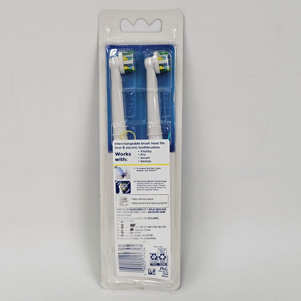 🦷NEW Oral-B Floss Action Electric Toothbrush Replacement Brush Heads, 2 Count