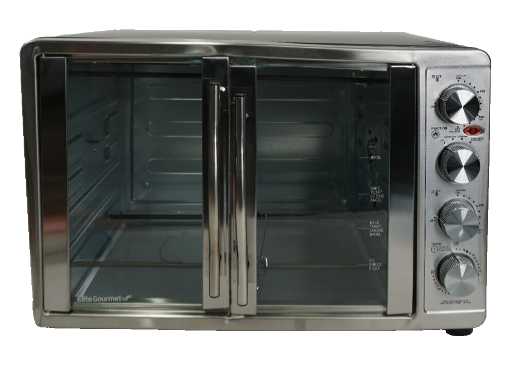 SEE NOTES Elite Gourmet ETO4510B# French Door 47.5Qt, 18-Slice Convection Oven