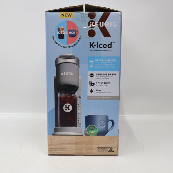 ☕Keurig K-ICED 42oz Single Serve Coffee Maker Brews Hot and Cold Arctic Gray🧊