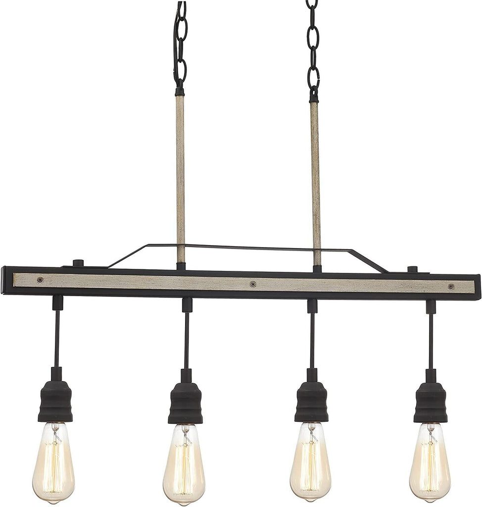 🔥Homebelife Linear 4-Light Farmhouse Island Light Fixture Rustic Chandelier🔥