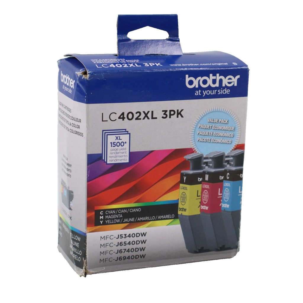 🔥Genuine Brother LC402XL High-Yield 3PK CMY Ink Cartridges Exp 1/25 SHIPS TODAY