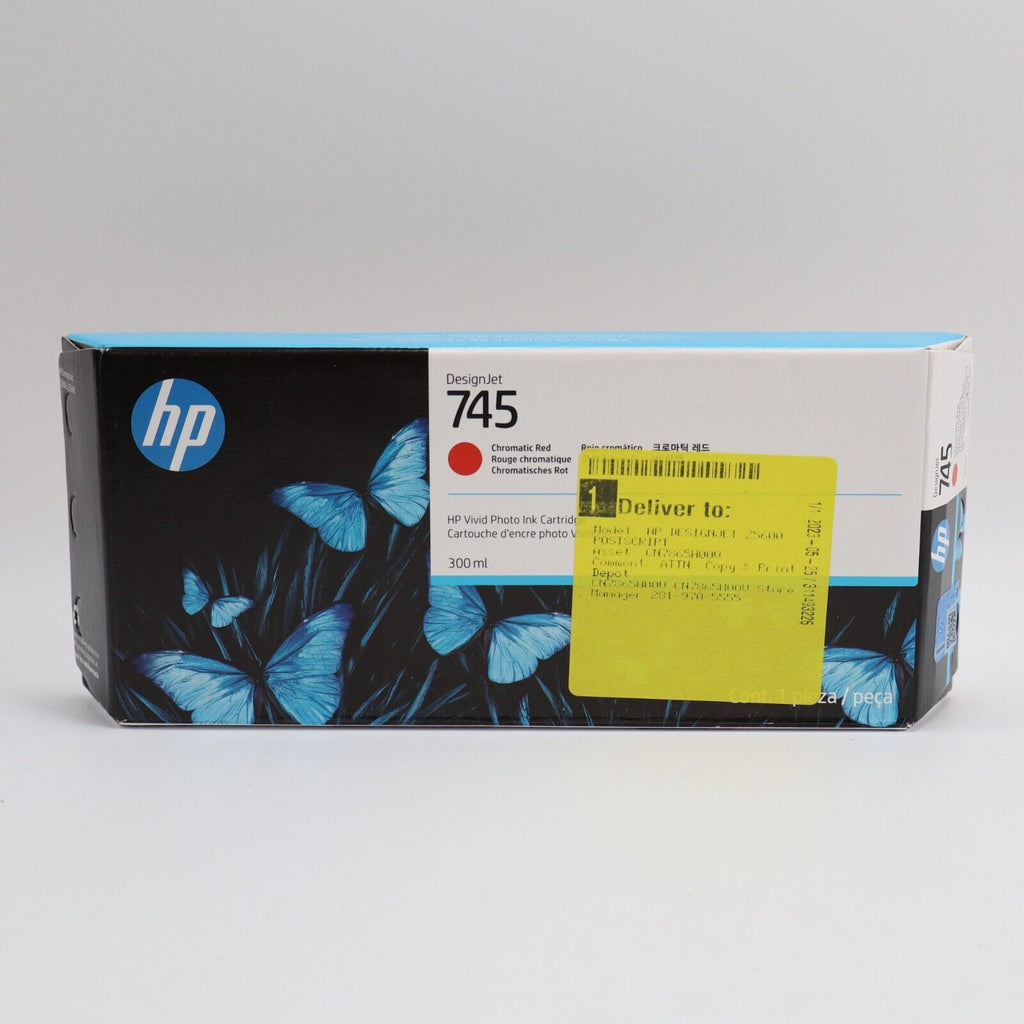 GENUINE HP 745 Chromatic Red 300ml Ink Cartridge F9K04A DesignJet Z2600 Exp 2/25