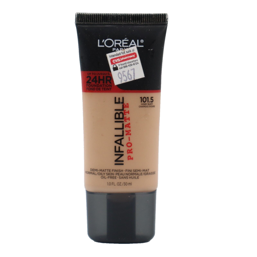 🔥NEW L'Oreal Infallible Pro-Matte 24Hr Foundation, 101.5 Ivory Buff, 1 fl oz🔥