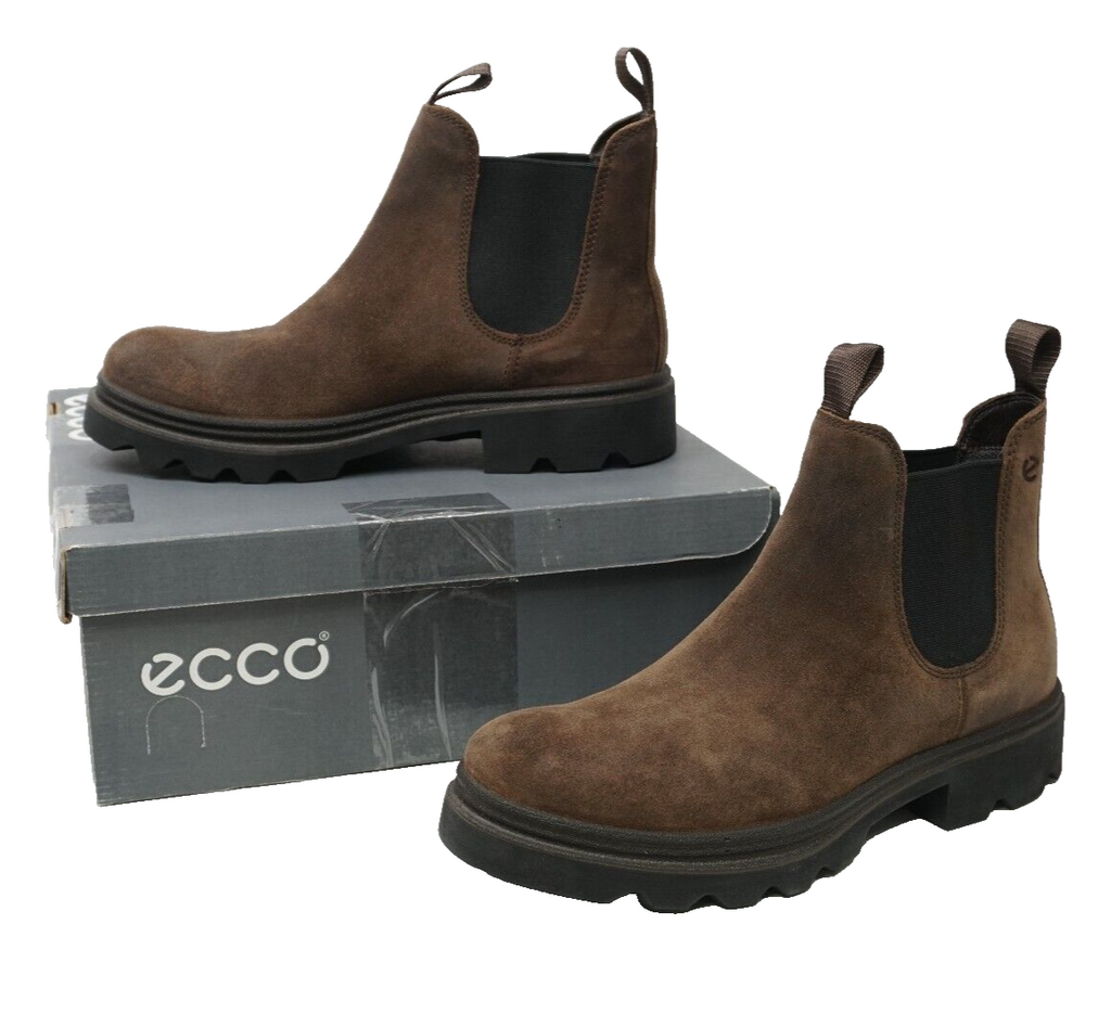 ECCO Men's Grainer Chelsea US 10-10.5 / EU 44 Leather Pull-On Boots Coffee Suede