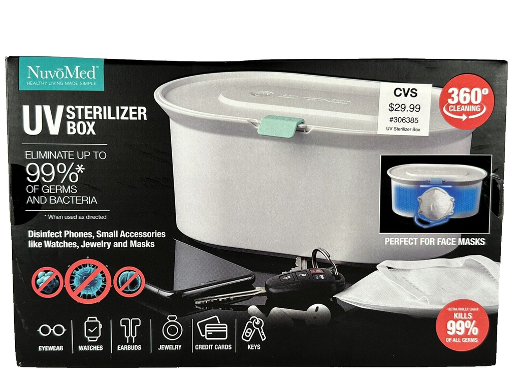 🔥NuvoMed UV Sterilizer 📋 C Eliminates Up To 99% Of Germs & Bacteria NEW SEALED