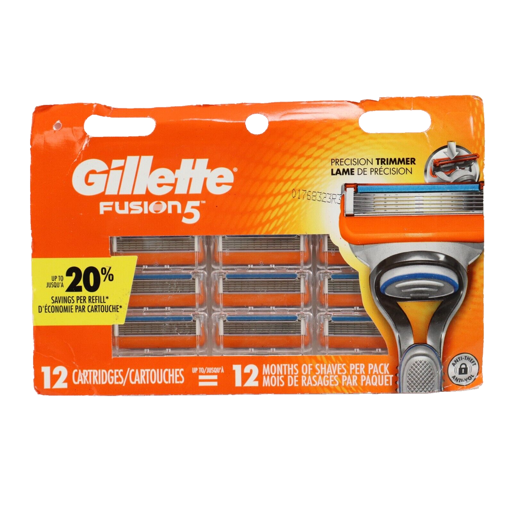 🔥Gillette Fusion5 Refills Razor Blades with Lubrication Strip 12 Cartridges NEW