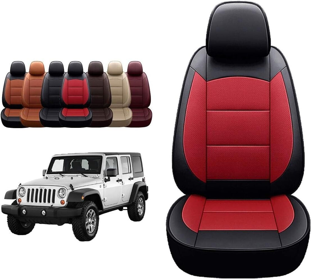OASIS AUTO 2018-2025 Wrangler JL 4 Door Custom Leather Seat Covers W/ Rear Cup